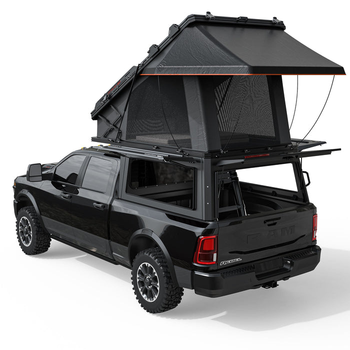 OPENROAD Aluminum Truck Topper with Integrated Rooftop Tent For 2020-2026 Ram 2500 & 3500 HD 6.5ft Bed