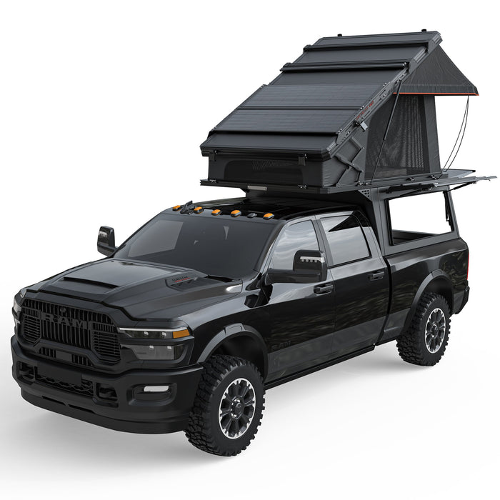 OPENROAD Aluminum Truck Topper with Integrated Rooftop Tent For 2020-2026 Ram 2500 & 3500 HD 6.5ft Bed