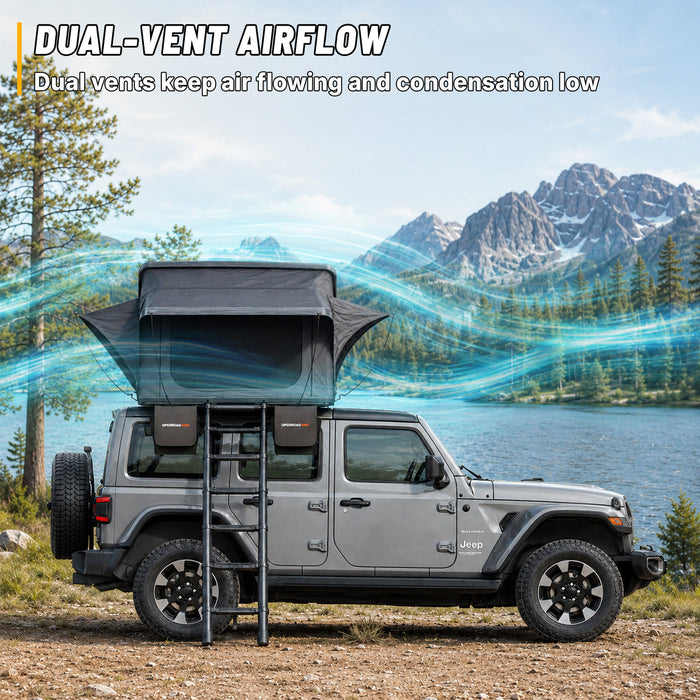 OPENROAD FlowRoof Side-Open Hard Shell 3 Person Rooftop Tent