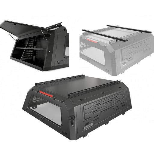 Openroad Aluminum Light Weight Truck Cap Bundle Deal - Bed Cap + Cross Bars + Storage Box - Recon Recovery