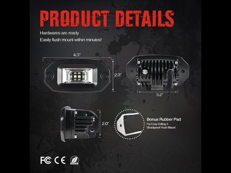 20W Flood Flush Mount LED Pod - Recon Recovery