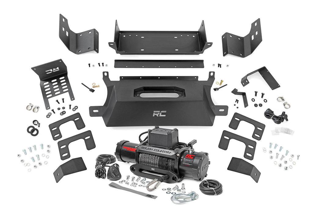 Rough Country Hidden Winch Mount for 2021 - 2026 Ford Bronco With PRO9500S Winch - Recon Recovery