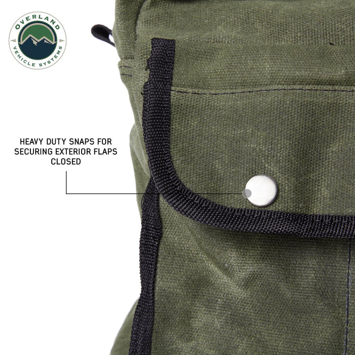 Overland Vehicle Systems Waxed Canvas Small Duffle Bag with Handle & Straps - Recon Recovery - Recon Recovery
