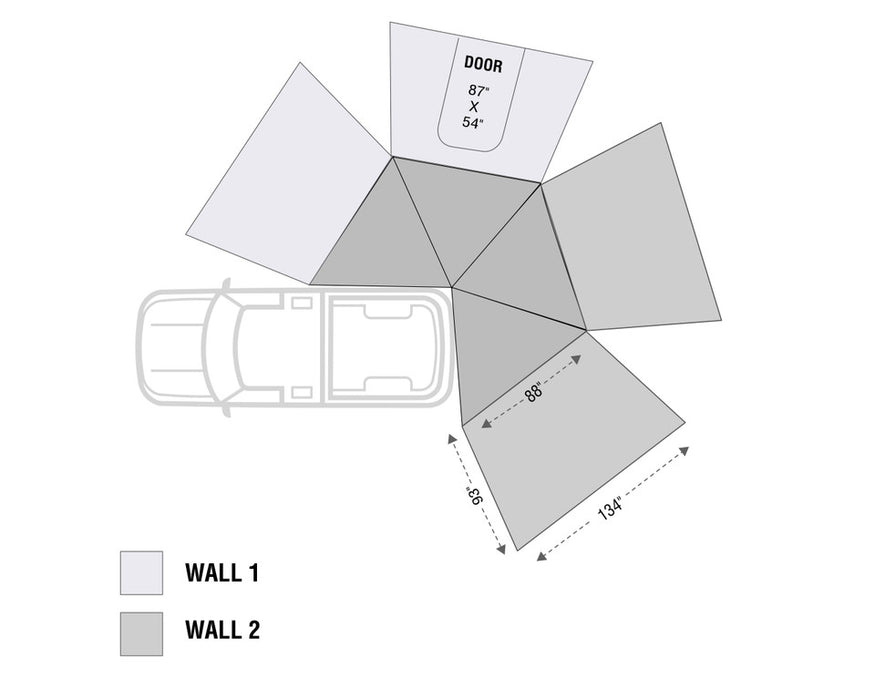 Overland Vehicle Systems 270 LT Awning Walls (1,2,3,4) for Passenger Side - Complete Kit