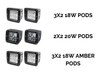 Bed Rail LED Pod Brackets Kit For Toyota Truck - Recon Recovery