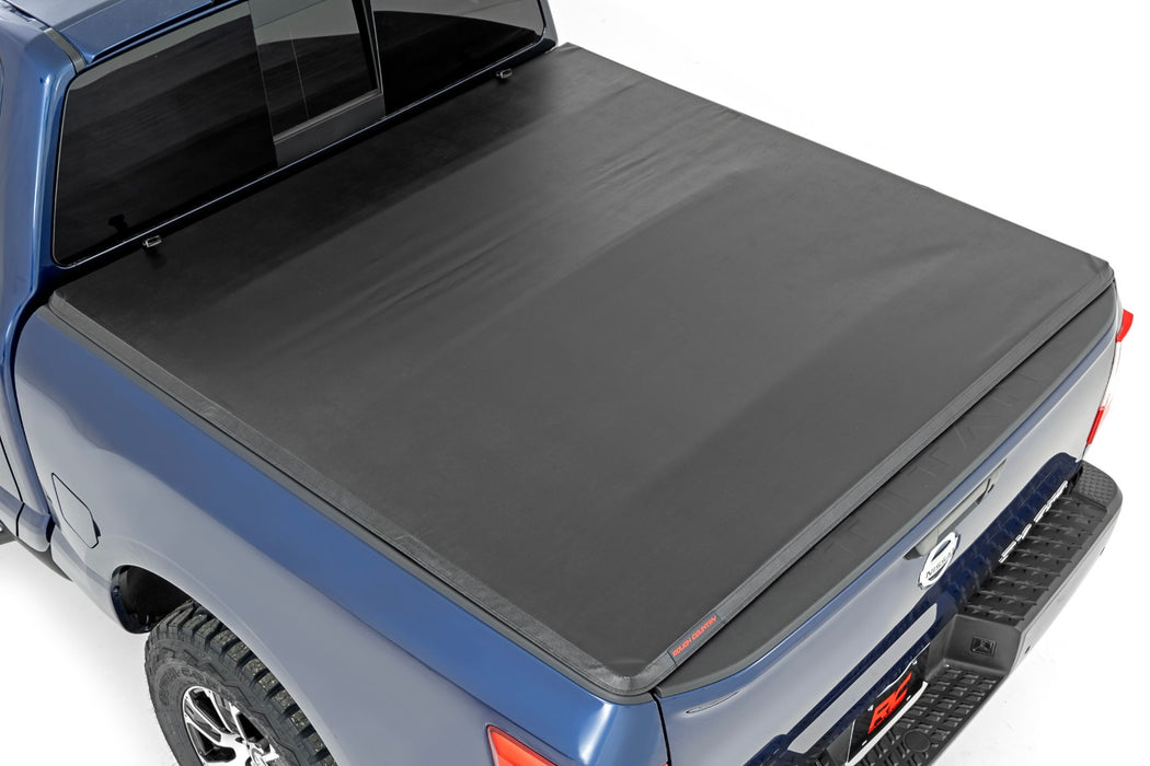 Rough Country 41816550 Tri-Fold Soft Tonneau Cover for 2017-2024 NISSAN TITAN (5'7" Bed)