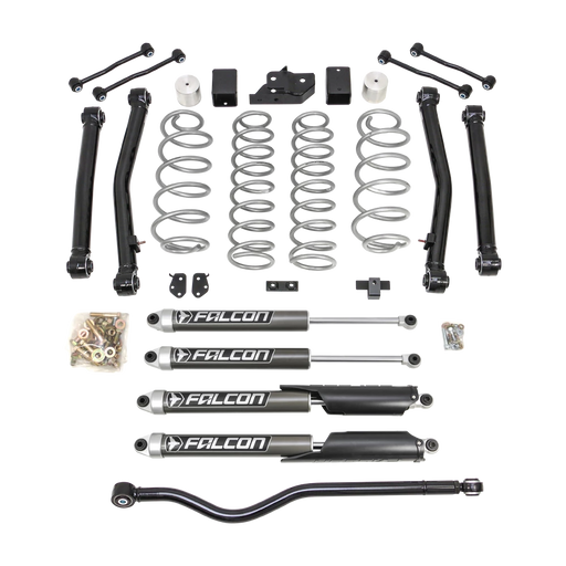ReadyLIFT Terrain Flex 4-Arm Kit with Falcon 2.1 Shocks. 3.5" (silver spring plus front track bar) for 2018-2026 Jeep Wrangler JL/Wrangler JLU