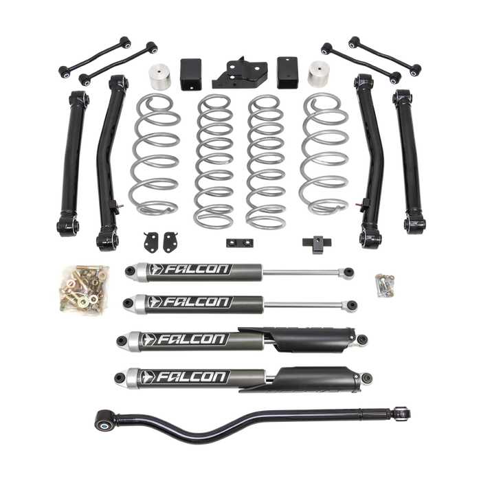 ReadyLIFT Terrain Flex 4-Arm Kit with Falcon 2.1 Shocks. 3.5" (silver spring plus front track bar) for 2018-2026 Jeep Wrangler JL/Wrangler JLU