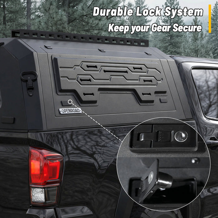 Openroad Aluminum Light Weight Modular Truck Cap for 2016-2023 Toyota Tacoma 6ft Bed