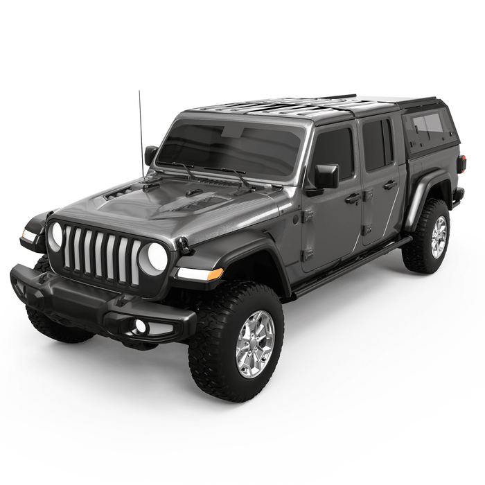 OPENROAD Bolt On Bed Cap with Sliding Side and Front Windows for 2019+ Jeep Gladiator JT
