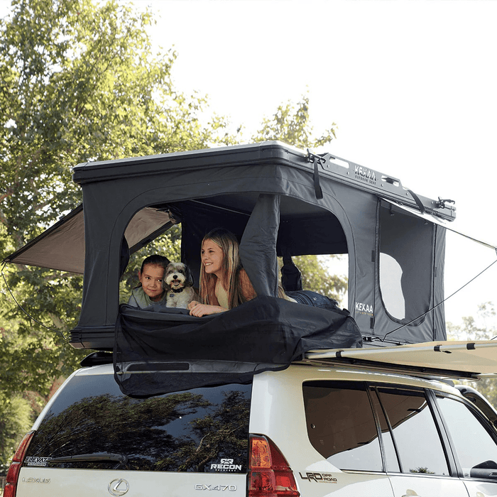 gear top tent Kexaa Pop up 360 View Aluminum Hardshell Rooftop Tent with Cross Bars