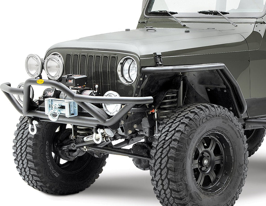 Front Bumper End Caps Set For 1997-2006 Jeep Wrangler - Left & Right Black Textured