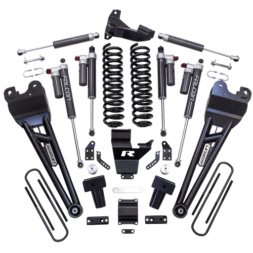 ReadyLIFT 4" Coil Spring Lift Kit with Falcon 3.3 Front/Rear Shocks, Radius Arms, Dual Steering Stabilizer, and Front Track Bar Bracket for 2023-2026 Ford F-250 Super Duty/F-350 Super Duty - Recon Recovery