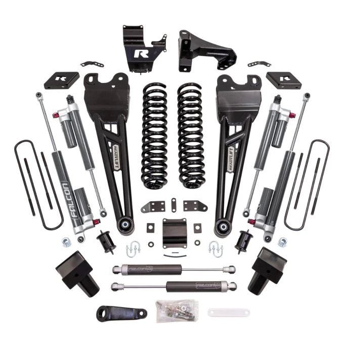 ReadyLIFT 6" Coil Spring Lift Kit with Falcon 3.3 Front/Rear Shocks, Radius Arms, Dual Steering Stabilizer, and Front Track Bar Bracket for 2023-2026 Ford F-250 Super Duty/F-350 Super Duty