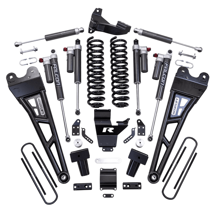 ReadyLIFT 4" Coil Spring Lift Kit with Falcon 3.3 Front/Rear Shocks, Radius Arms, Dual Steering Stabilizer, and Front Track Bar Bracket for 2017-2022 Ford F-250 Super Duty/F-350 Super Duty - Recon Recovery