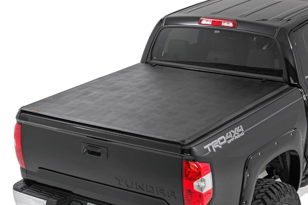 Rough Country Tri-Fold Soft Tonneau Cover for 2007-2023 Tundra (5'7" Bed) - Recon Recovery