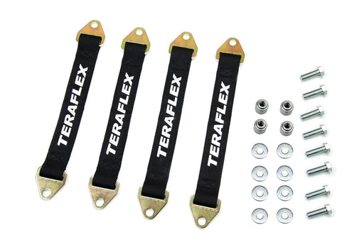 TeraFlex Suspension Limit Strap Kit - 15.125" Front & 13.5" Rear (3-4" Lift) for 2007-2018 Jeep Wrangler - Recon Recovery