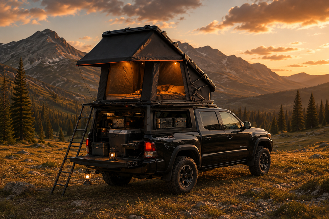 OPENROAD Aluminum Truck Topper with Integrated Rooftop Tent For 2019-2026 Jeep Gladiator JT