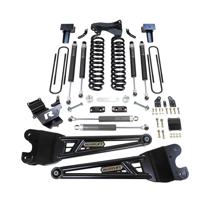 ReadyLIFT 4" Coil Spring Lift Kit with Falcon 1.1 Monotube Front/Rear Shocks, Radius Arms, Dual Steering Stabilizer, and Front Track Bar Bracket for 2023-2026 Ford F-250 Super Duty/F-350 Super Duty - Recon Recovery
