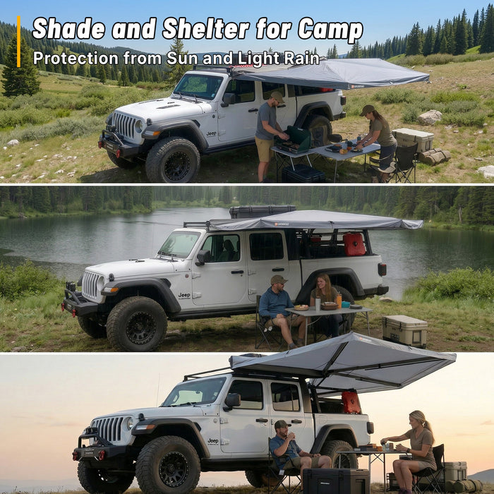 Openroad 270 Degree Free Standing Trail Series Awning With LEDs & Mounting Hardware