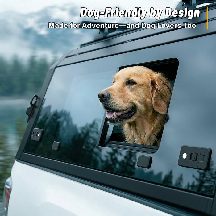 OPENROAD Bolt On Bed Cap with Sliding Side and Front Windows for 2019+ Jeep Gladiator JT