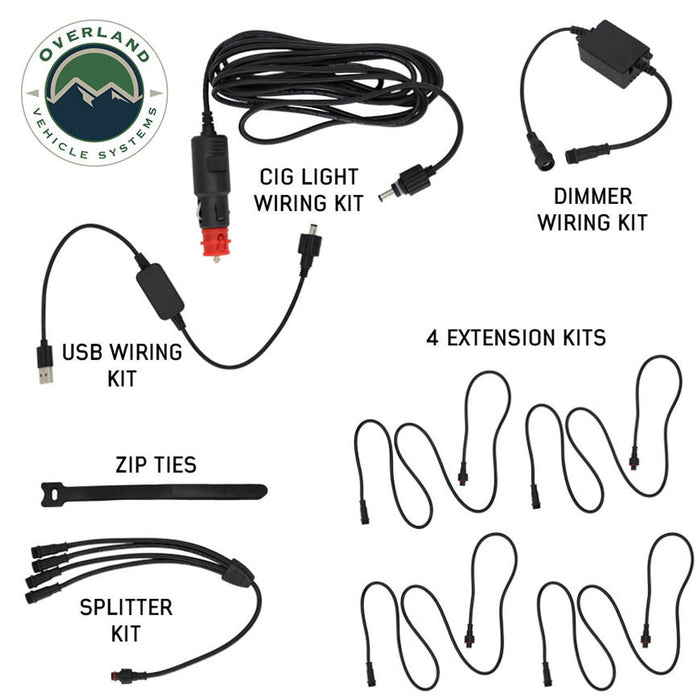 OVS 4 Piece Universal LED Light Kit – Plug & Play RGBWW Camping Lights - Recon Recovery
