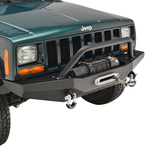 Paramount Automotive Integrated Winch Mount Front Bumper for 1983-2001 Jeep Cherokee XJ - Recon Recovery