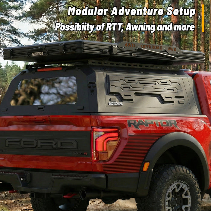 Openroad Aluminum Light Weight Modular Truck Cap for 2021 - 2026 Ford F - 150 5.7ft Bed - Recon Recovery