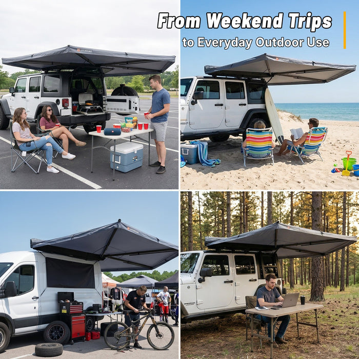 Openroad 270 Degree Free Standing Trail Series Awning With LEDs & Mounting Hardware