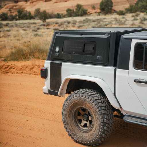 OVS Expedition PRO+ Stainless Steel Truck Cap with Full Windows for 2020 - 2025 Jeep Gladiator JT - Recon Recovery