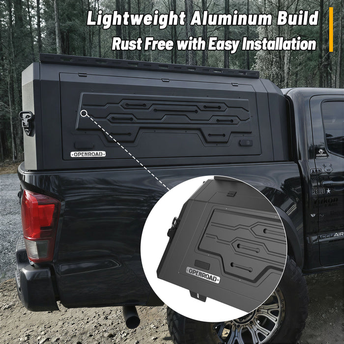Openroad Aluminum Light Weight Modular Truck Cap for 2016-2023 Toyota Tacoma 6ft Bed