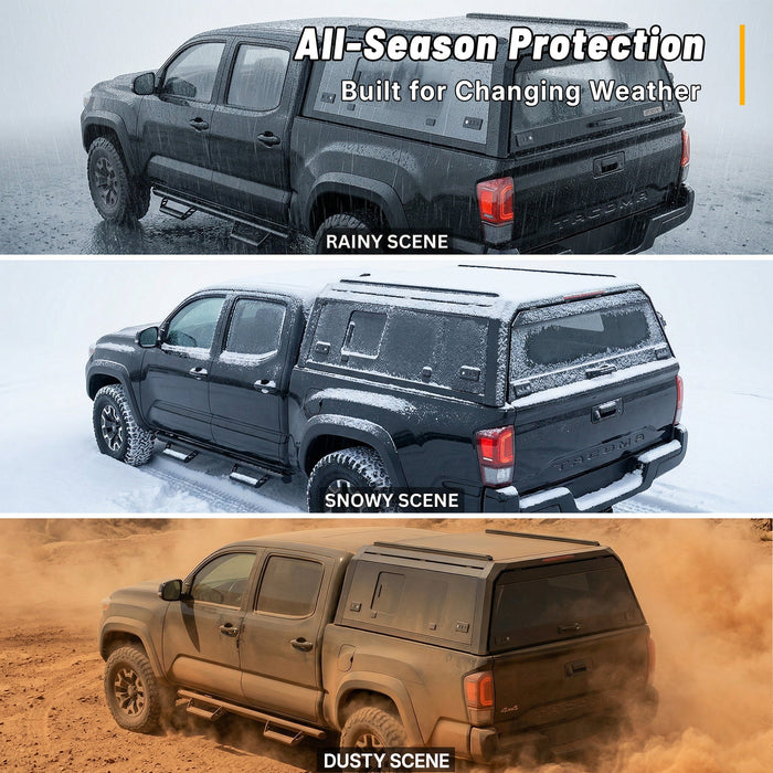 OPENROAD Bolt On Bed Cap with Sliding Side and Front Windows for 2019+ Jeep Gladiator JT