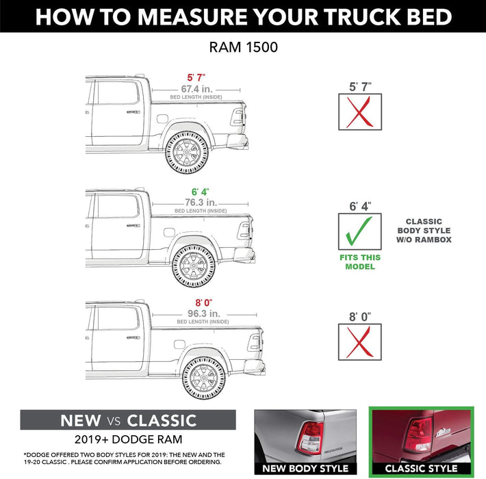 Retrax T-60232 RetraxOne XR Retractable Polycarbonate Tonneau Cover For 2009-2021 Classic Ram 1500 2500 3500 (6'4" Bed) - Recon Recovery