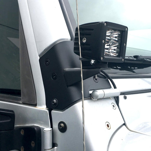 Smittybilt Windshield Hinge Light Brackets For 1997 - 2006 Jeep Wrangler TJ - Recon Recovery - Recon Recovery