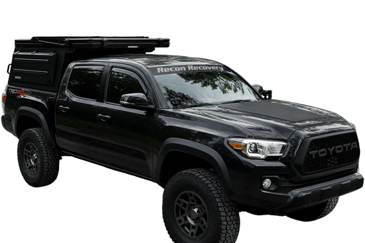 OPENROAD Aluminum Truck Topper with Integrated Rooftop Tent For 2016-2023 Toyota Tacoma 5ft Bed - Recon Recovery