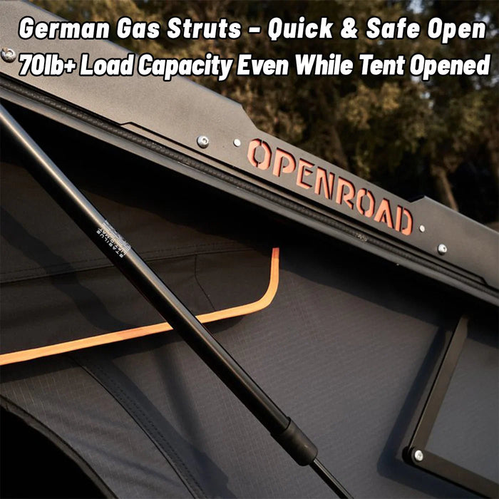 Openroad Aluminum Hard Shell X-Hinge Rooftop Tent with LED Lights - 4 Season - Recon Recovery