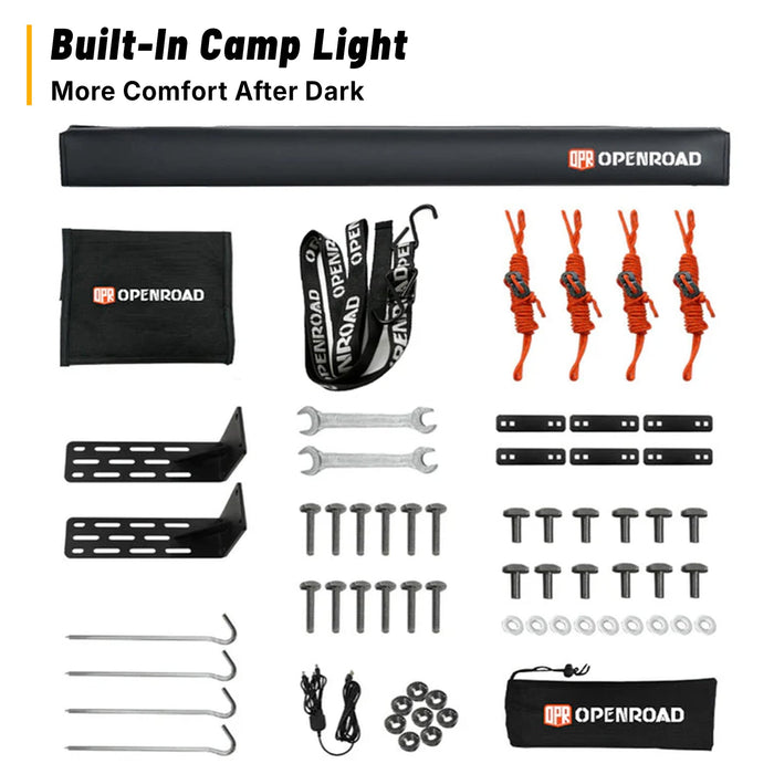 Openroad 270 Degree Free Standing Trail Series Awning With LEDs & Mounting Hardware