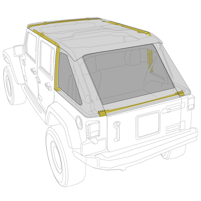 Smittybilt Bowless Combo Soft Top For 07 - 18 Jeep Wrangler JK 4 Door - Recon Recovery - Recon Recovery