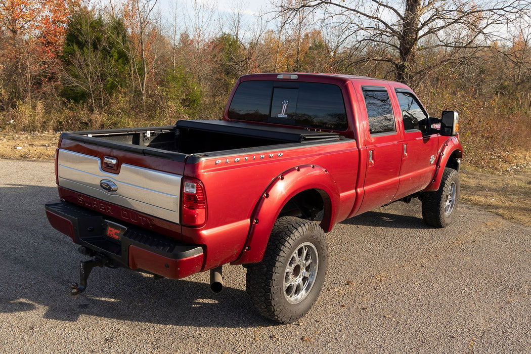 Rough Country Low Profile Tri Fold Aluminum Tonneau Cover for 1999 - 2016 Ford F250 F350 (6' 10" Bed) - Recon Recovery