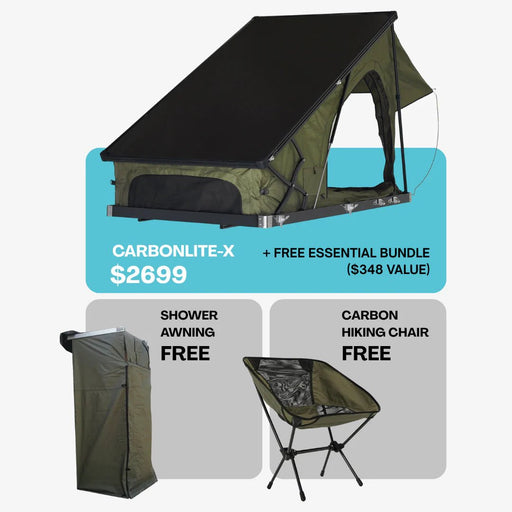 Inspired Overland CarbonLiteX Rooftop Tent – Ultralight Hard - Shell Overland Tent (under 55 lbs) - Recon Recovery