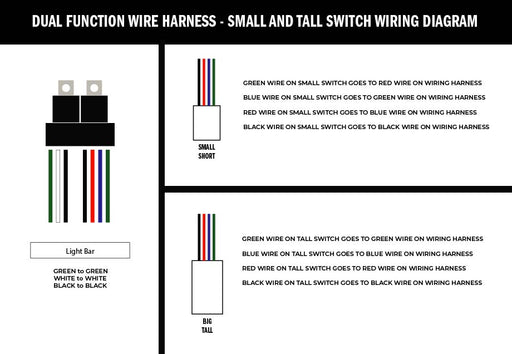 Wiring Harness for Dual Function Light Bar - Recon Recovery