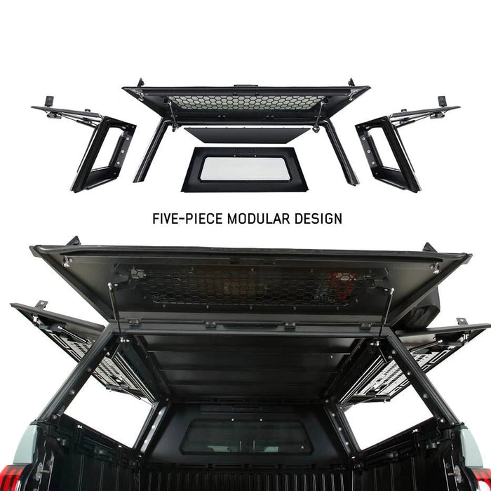 OVS Expedition Pro+ Stainless Steel Truck Cap with Side Windows For 2022-2027 Ford Maverick