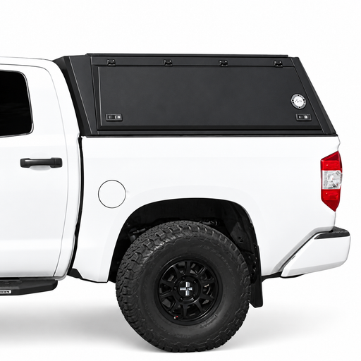 white tundra with bed cap