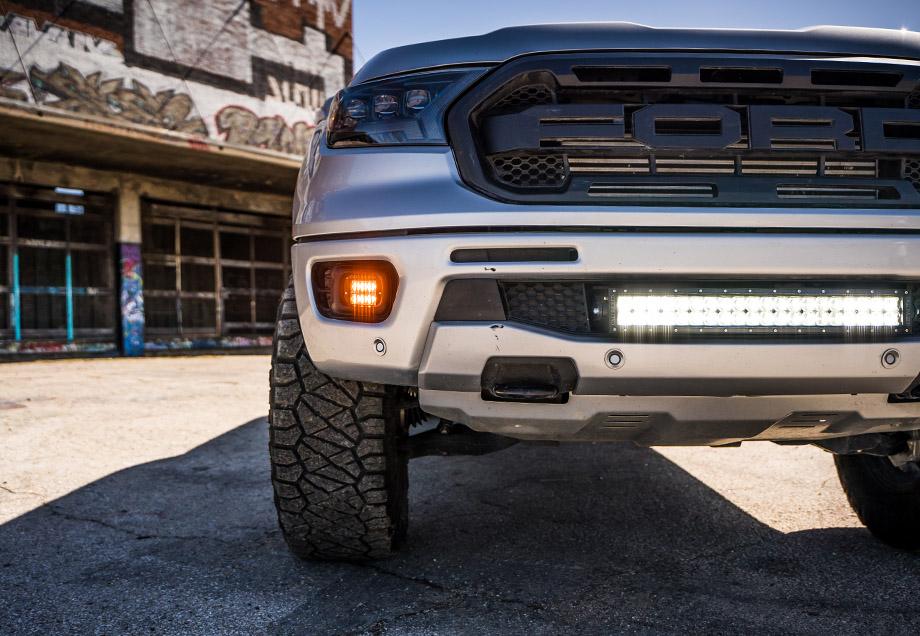 LED Fog Light Pod Replacements Brackets Kit For 2019-2024 Ford Ranger - Recon Recovery