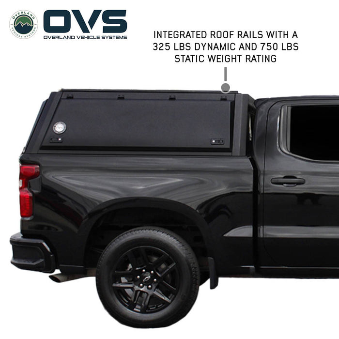 OVS Expedition Stainless Steel Truck Cap with Wing Doors For 2019-2027 Silverado & Sierra 1500 (5.8') - Recon Recovery