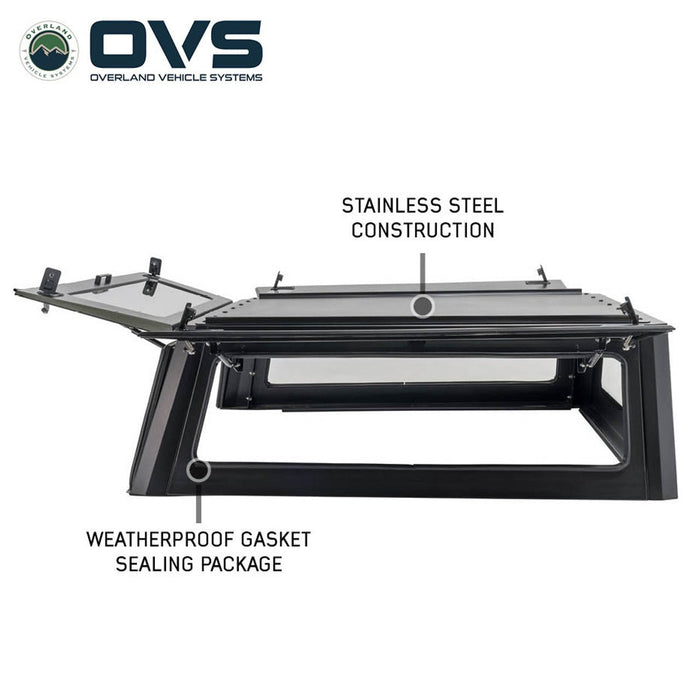 OVS Expedition Stainless Steel Truck Cap – Full Wing Doors for 2024–2026 Tacoma 6ft Bed - Recon Recovery