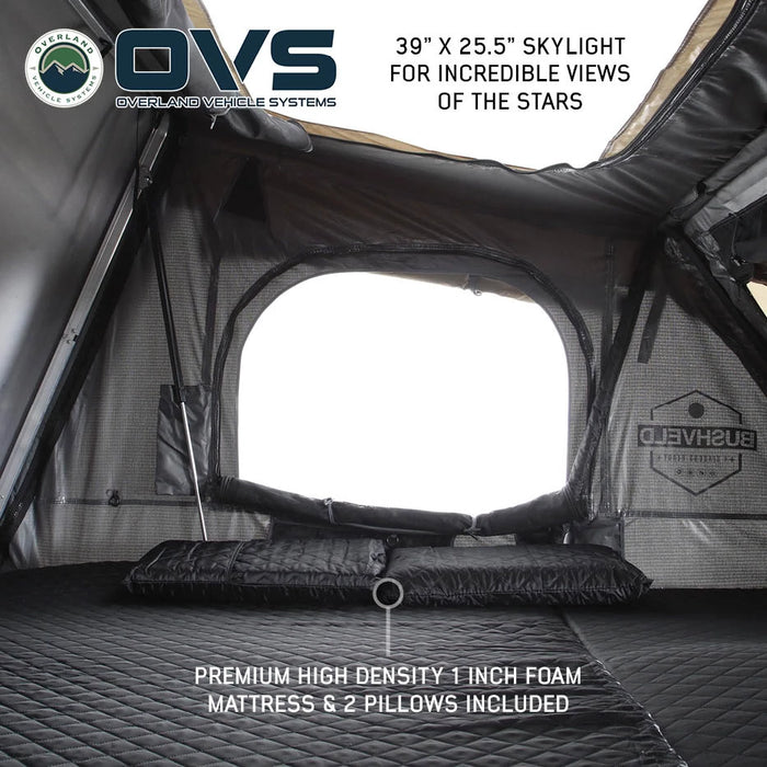 Overland Vehicle Systems Bushveld II Hard-Shell Rooftop Tent — 2+ Person, 4-Season, King-Size Sleeping Area - Recon Recovery