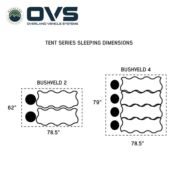 Overland Vehicle Systems Bushveld II Hard-Shell Rooftop Tent — 2+ Person, 4-Season, King-Size Sleeping Area - Recon Recovery