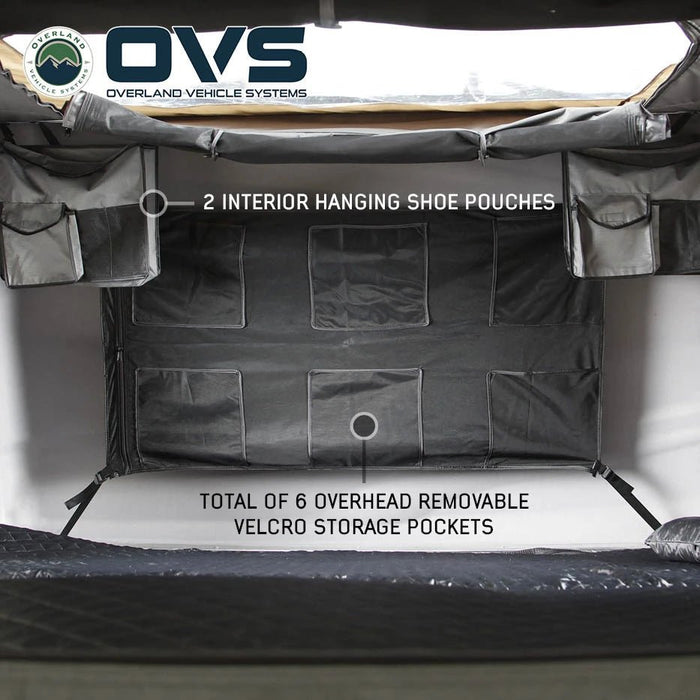 Overland Vehicle Systems Bushveld II Hard-Shell Rooftop Tent — 2+ Person, 4-Season, King-Size Sleeping Area - Recon Recovery