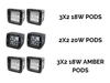 LED Fog Light Pod Replacements Brackets Kit For 2016-2023 Toyota Tacoma - Recon Recovery